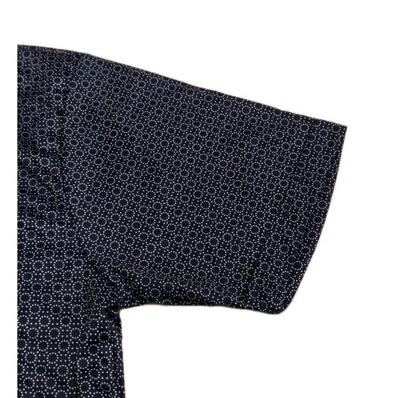 NWOT Collars & Co Mens M Dress Collar Polo Shirt Navy Geo Dot Spheres Circles - Picture 4 of 7